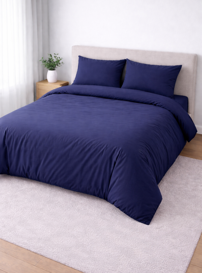 Σετ Παπλωματοθήκη Υπέρδιπλη 220x240 Cosmin Home Imports Dark Blue