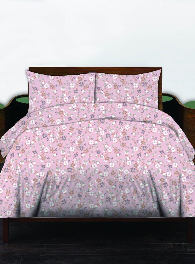 Σετ Κουβερλί Υπέρδιπλο 220x240 Cosmin Libre Flowers Powder