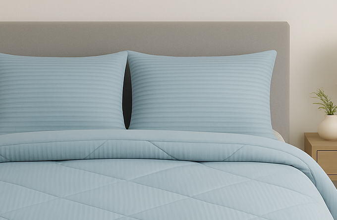 Ζεύγος Μαξιλαροθήκες 50x70 Cosmin Stripe Light Blue