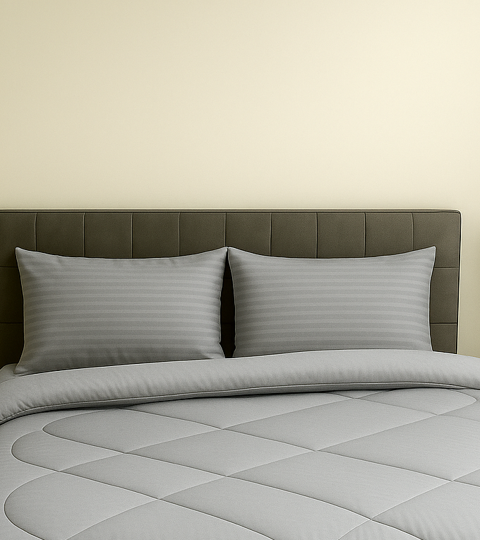 Ζεύγος Μαξιλαροθήκες 50x70 Cosmin Stripe Light Grey