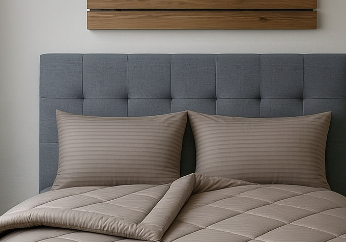 Ζεύγος Μαξιλαροθήκες 50x70 Cosmin Stripe Dark Beige